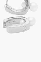 Pearl Square Hoop Earrings
