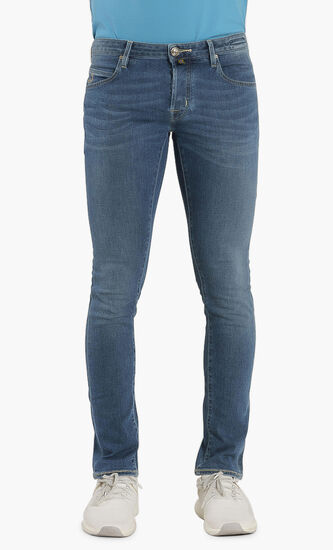 Washed Stretch Tailored Jeans