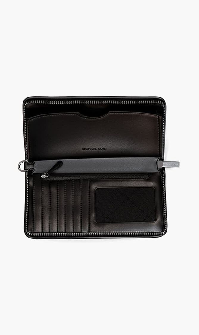Large Striped Logo Jacquard Smartphone Wristlet
