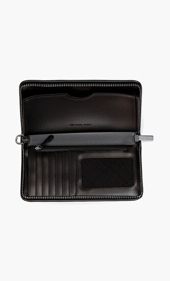 Large Striped Logo Jacquard Smartphone Wristlet