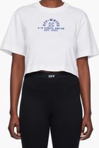CRACKLED EST CROP TEE WHITE MULTICOLOR