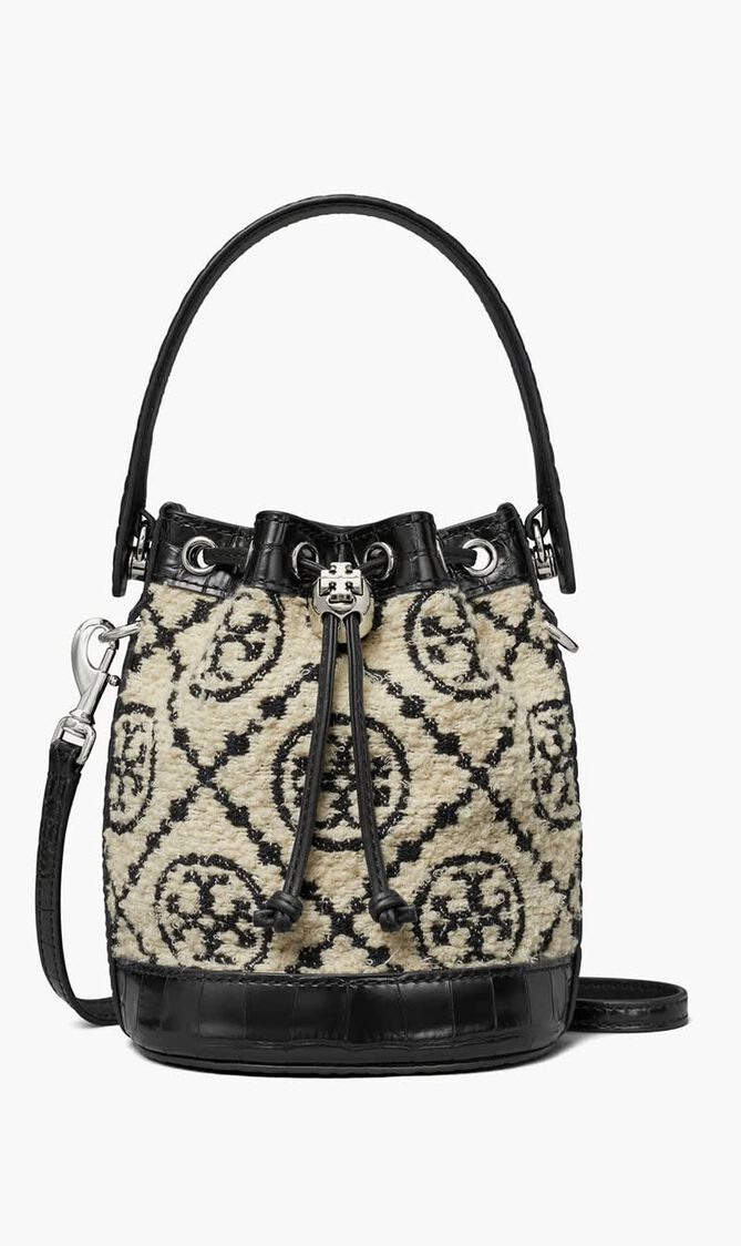 T Monogram Boucle Mini Bucket Bag