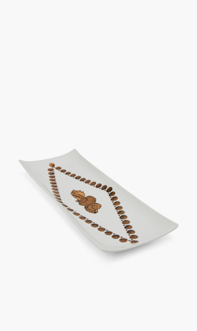 FST RECTANGULAR TRAY GIRO DI CONCHIGLIE GOLD/BLACK/WHITE