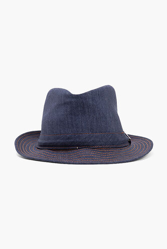 Contrast Stitch Fedora Hat