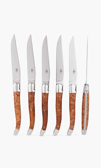 Set of 6 - Thuya Handle Table Knives