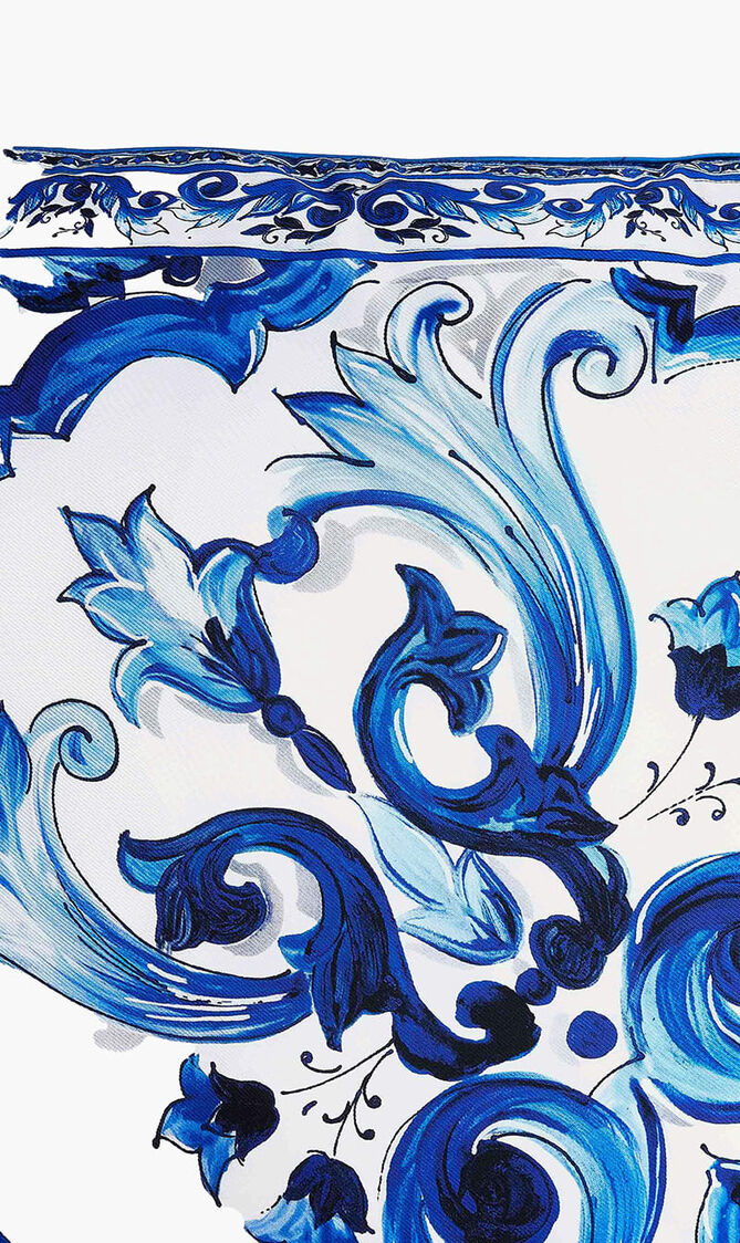 Blu Mediterraneo Fiore Piccolo Silk Twill Pillow