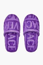 VERSACE ON REPEAT TOWEL SLIPPERS PURPLE