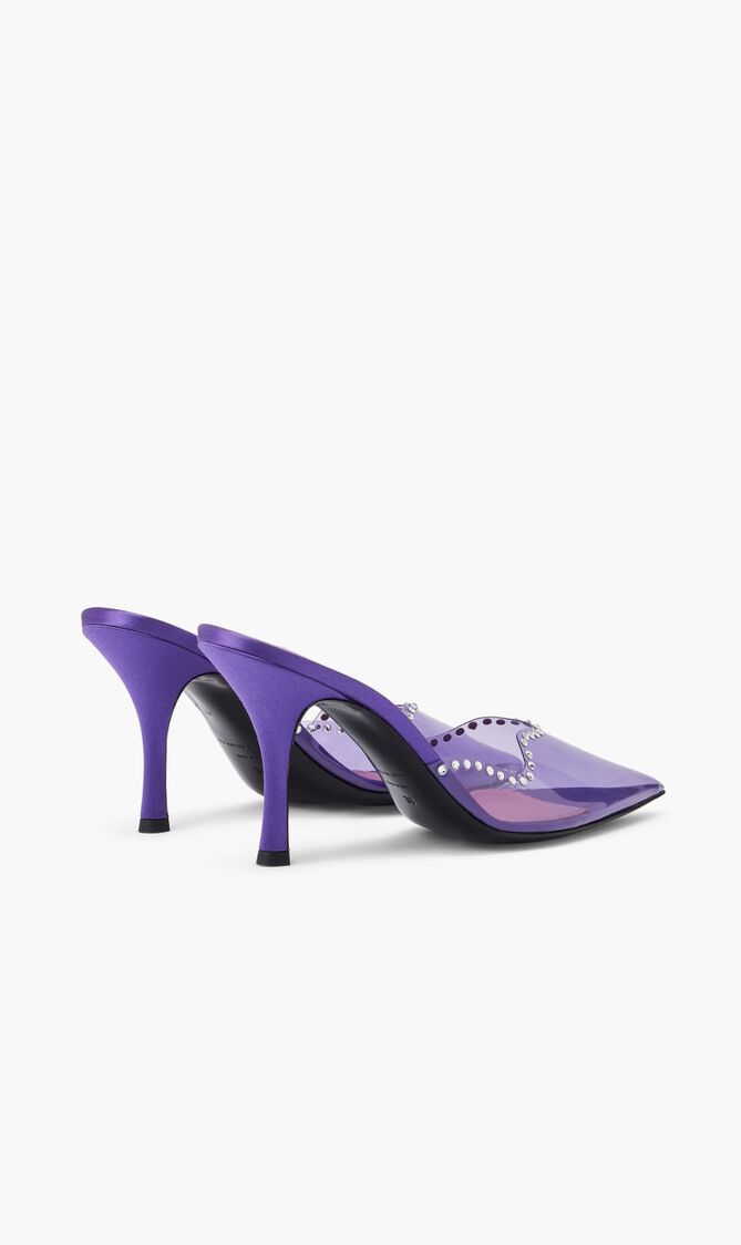 Pvc Sabot Medium Heel+Crystal