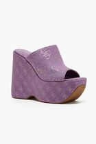 Monogram Pattern Wedge Sandals
