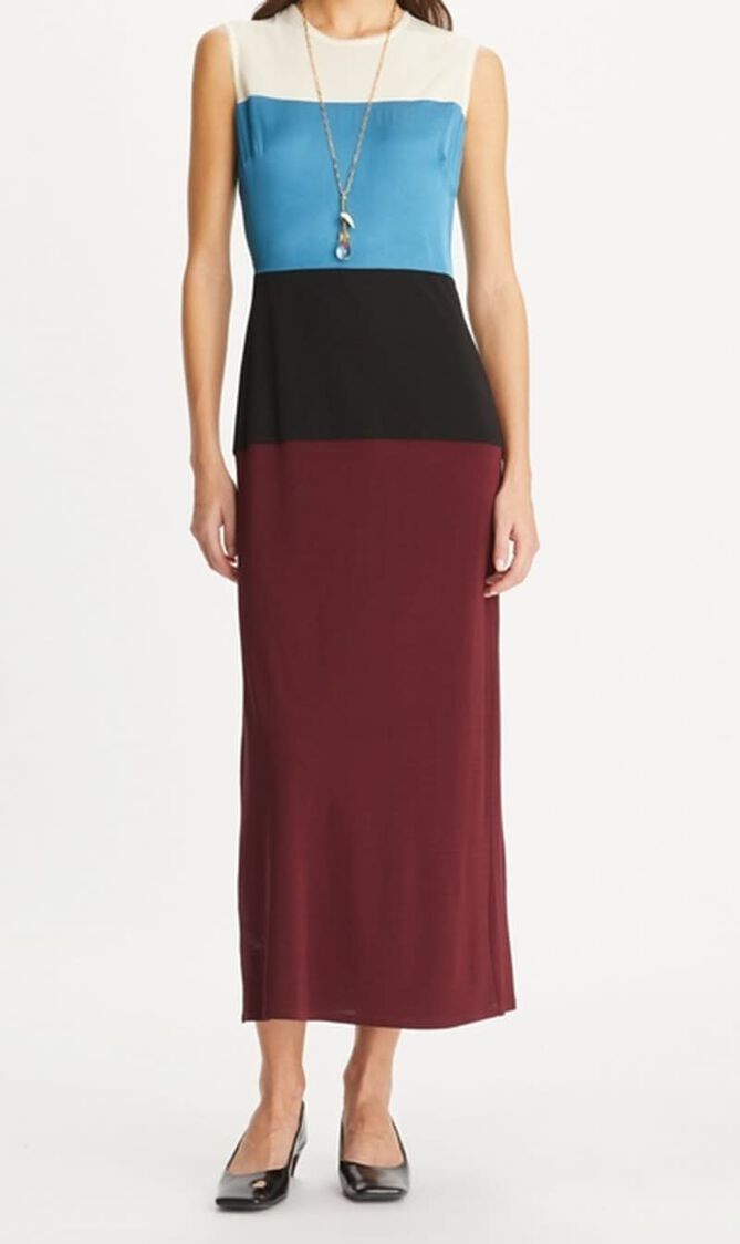 Color Block Wool Dress