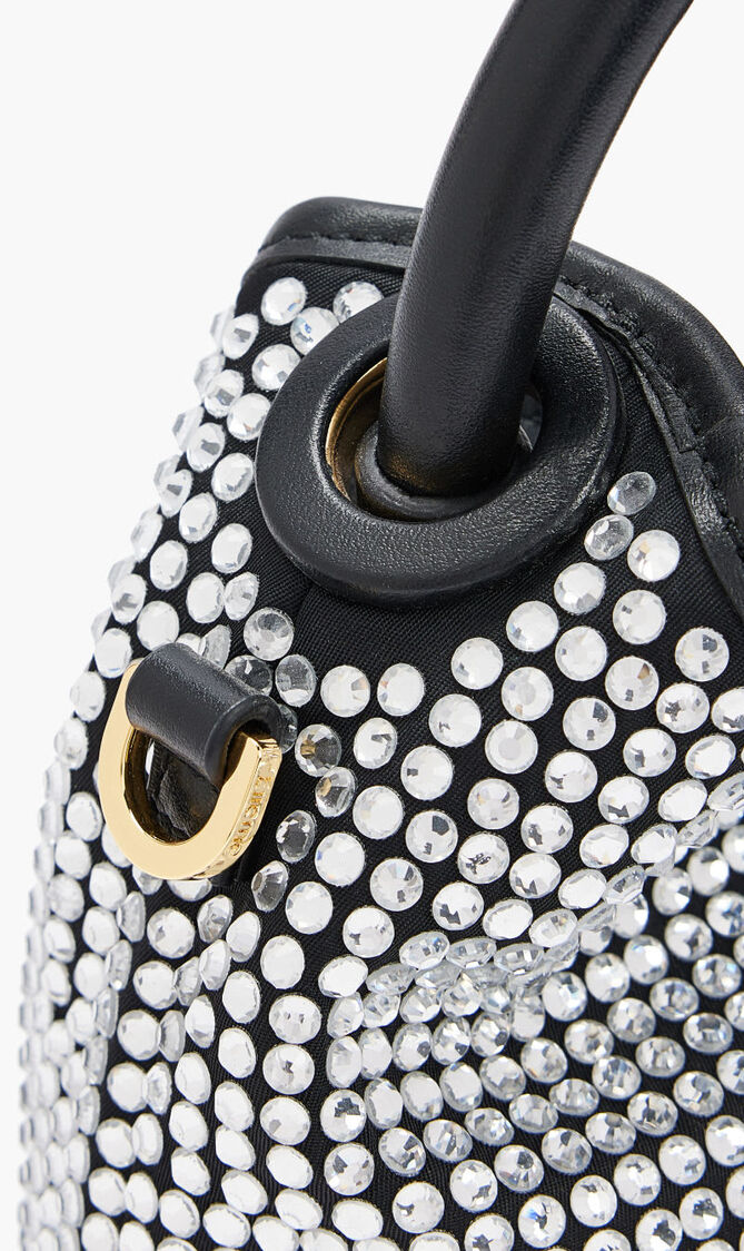 MADELEINE CRYSTAL STRASS/LEATHER SILVER/BLACK