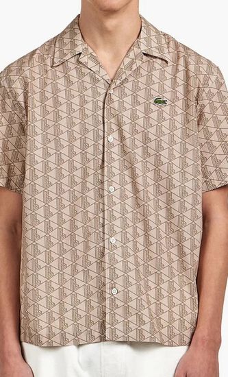 Short Sleeved Monogram Print Shirt