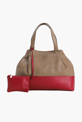 Two-Tone Leather Hobo Bag