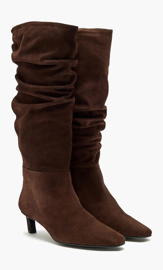 KALILA SUEDE BROWN LEATHER BOOTS