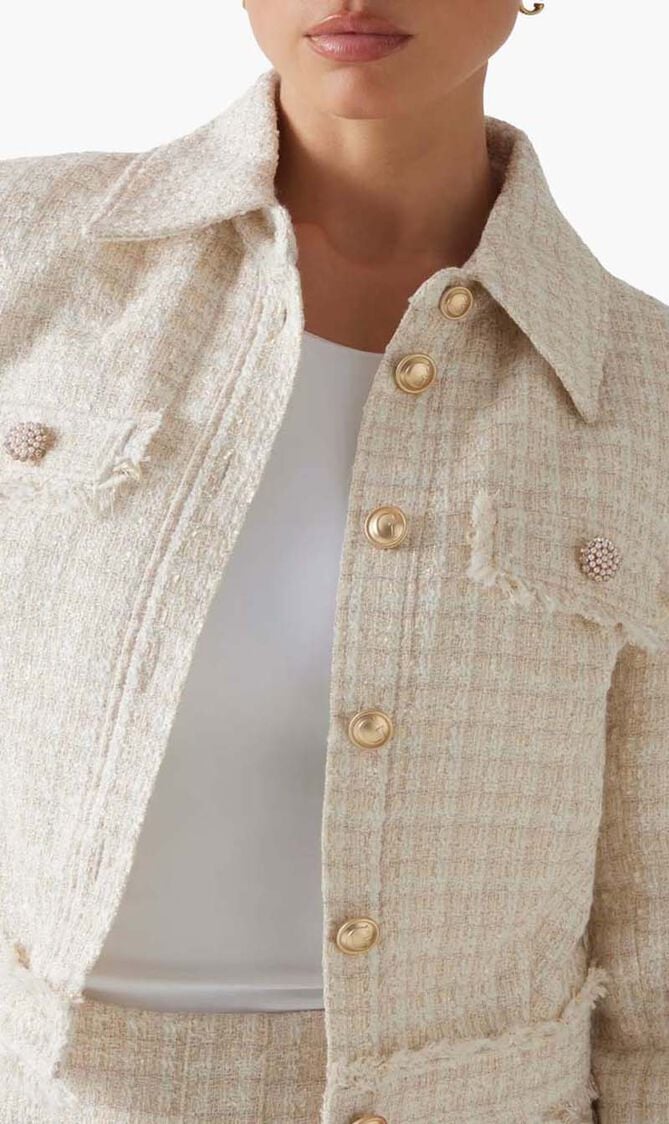 Daphnee Cropped Tweed Jacket