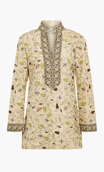 EMBROIDERED SILK TORY TUNIC