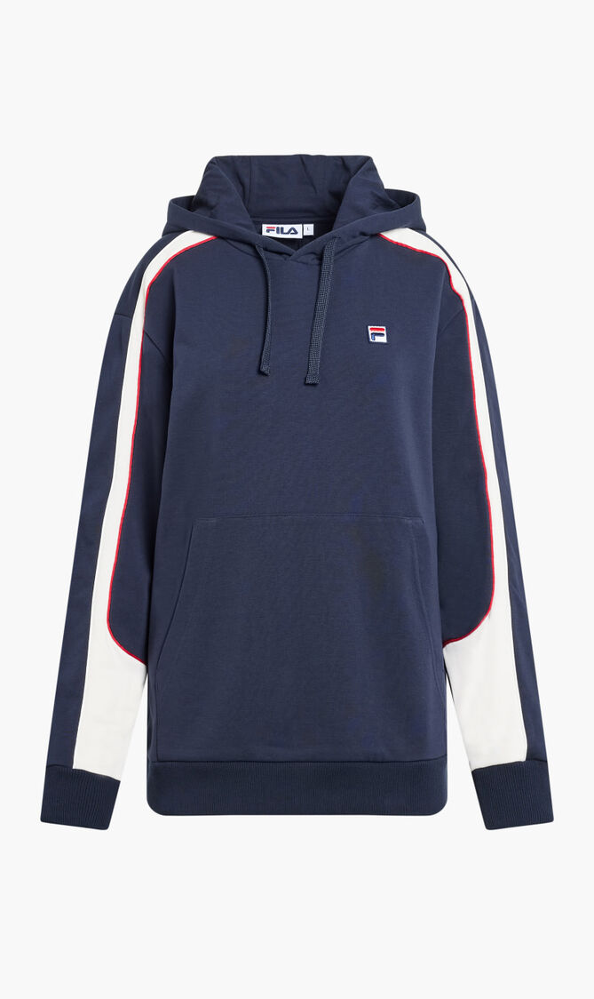 HOODIE WITH CONTRAST DETAILS AND PIPING