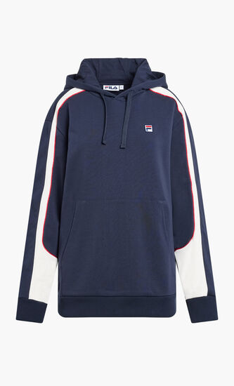 HOODIE WITH CONTRAST DETAILS AND PIPING