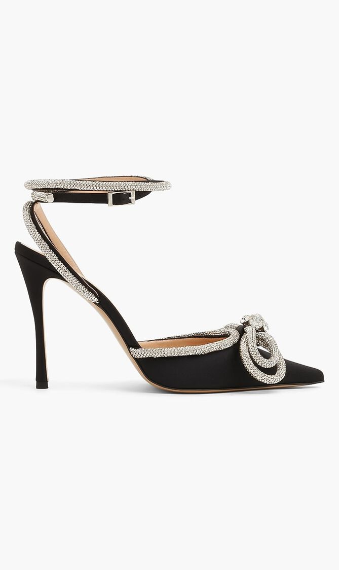 Double Bow Satin Pumps