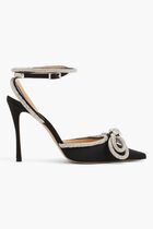 Double Bow Satin Pumps