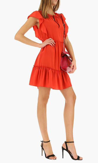 Ruffle Neck Dress