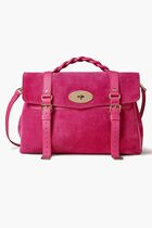 Oversized Alexa Satchel Bag in Suede
