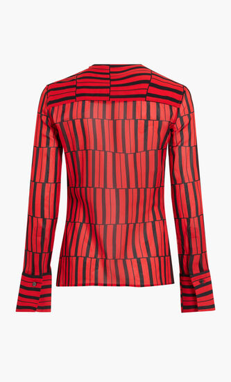 PIANO PRINT GEORGETTE TOP