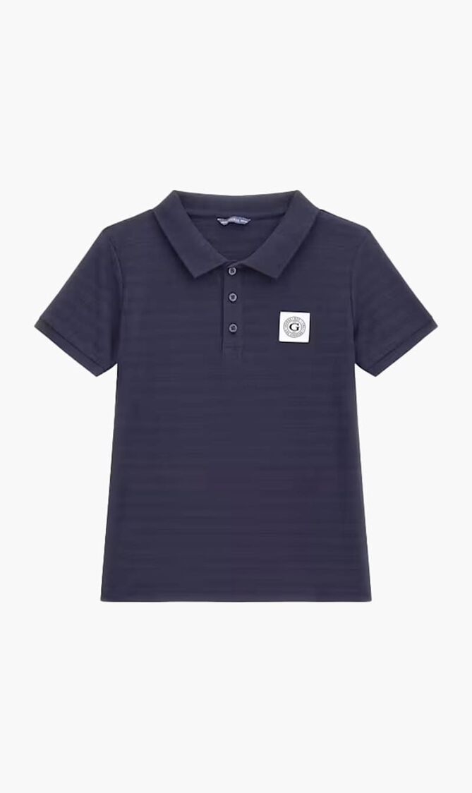Jacquard Short-Sleeve Polo Shirt