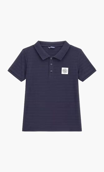 Jacquard Short-Sleeve Polo Shirt