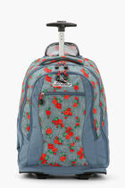 Denim Rose Wheeled Backpack