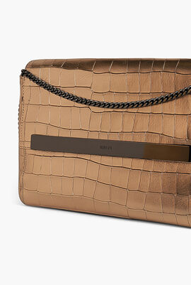 Leather Crocodile Skin Sling Bag