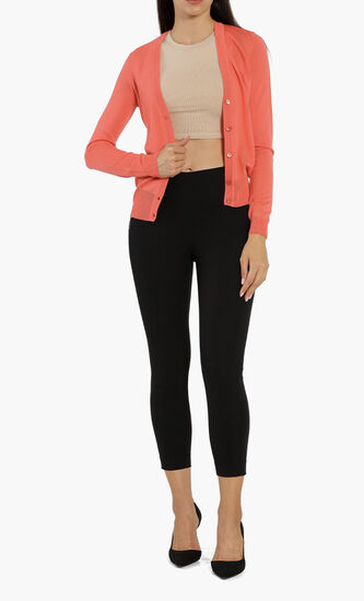 Embroidered Back Wool Cardigan