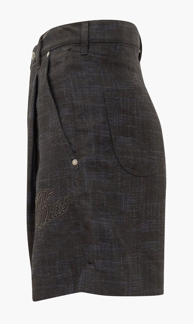 90SLOGO LINEN SHORTS SALONE BLACK