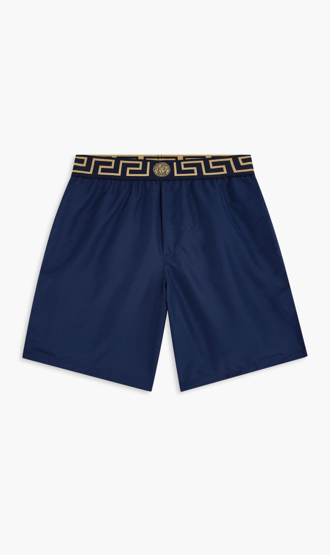 GRECA BORDER MID-LENGTH SWIM SHORTS