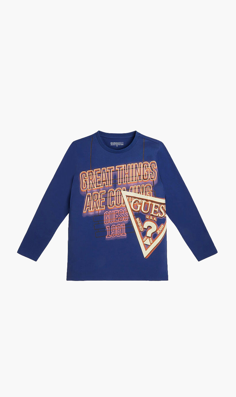 Buy GUESS Logo Long Sleeve Tshirt for SAR 49.00 The Deal Outlet