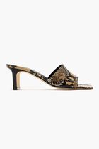 JESSIE SNAKE PRINT CALF LEATHER HAZELNUT