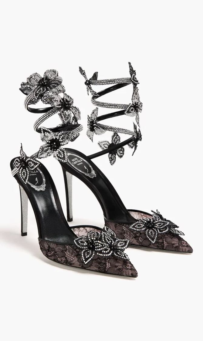 BLACK LACE-SATINCRYSTAL STRASS