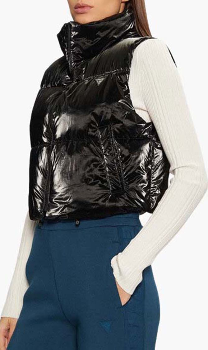 Chris Puffer Crop Vest Jacket