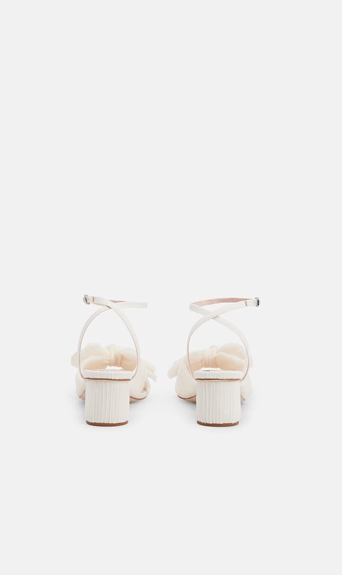 DAHLIA 50MM PLEATED KNOT SANDAL WITH ANKLE STRAP