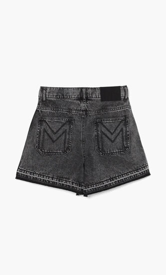 Stone Wash Denim Shorts