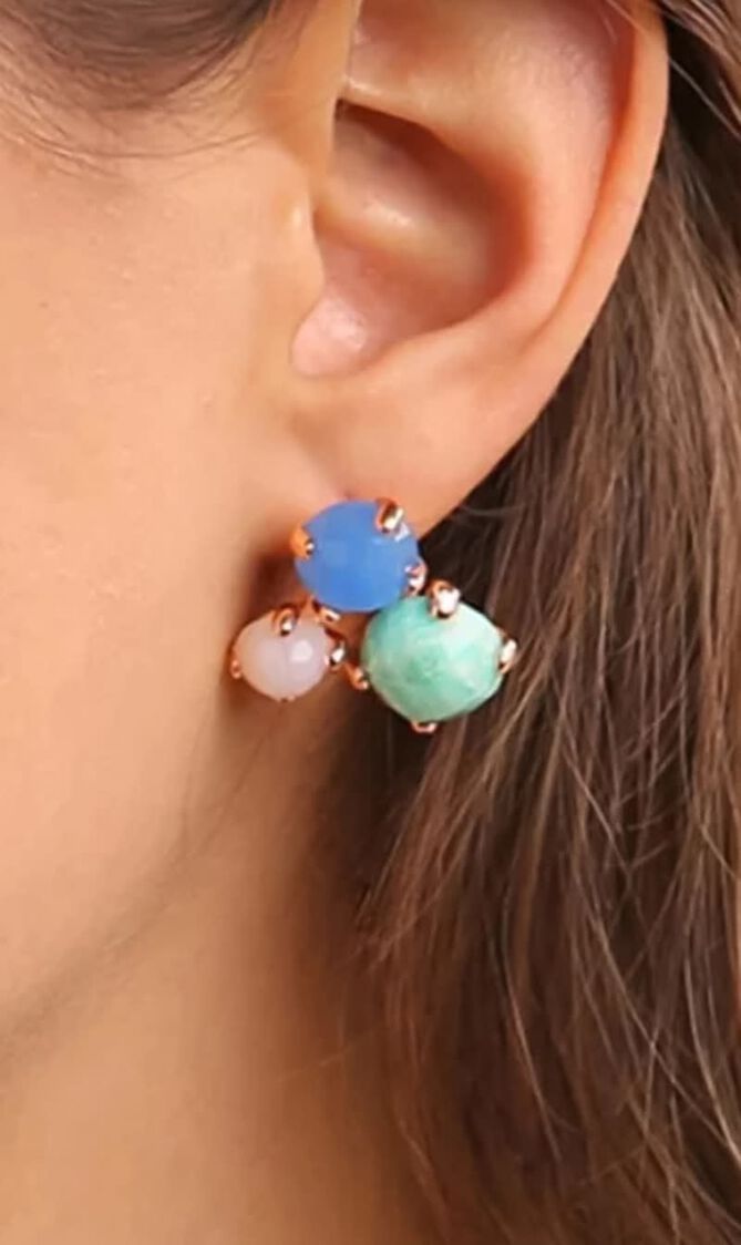 Triple Studded Earrings