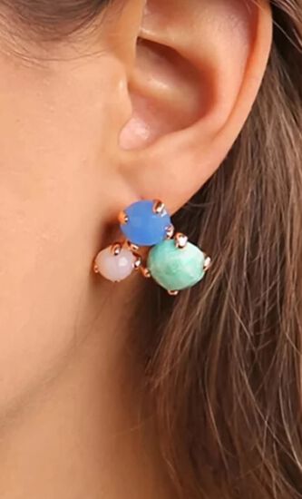 Triple Studded Earrings