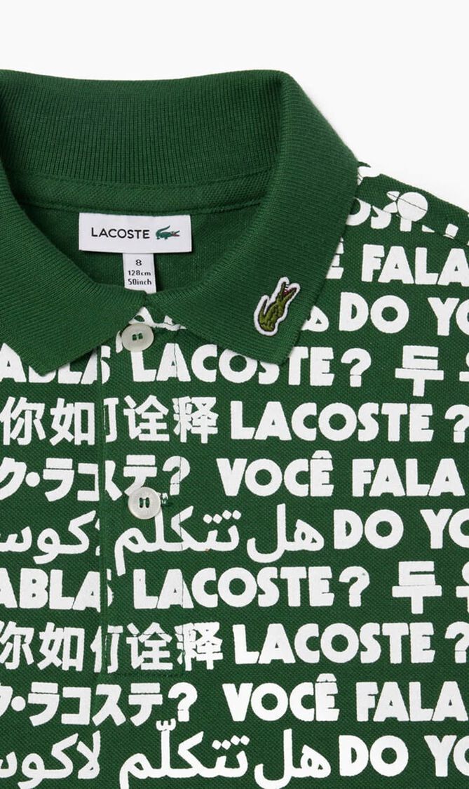 Printed Cotton Pique Polo Shirt