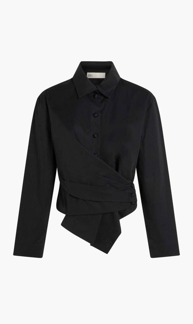 POPLIN WRAP SHIRT