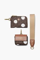 Jet Set Polka Dot Signature Logo Dual Pouch Wristlet