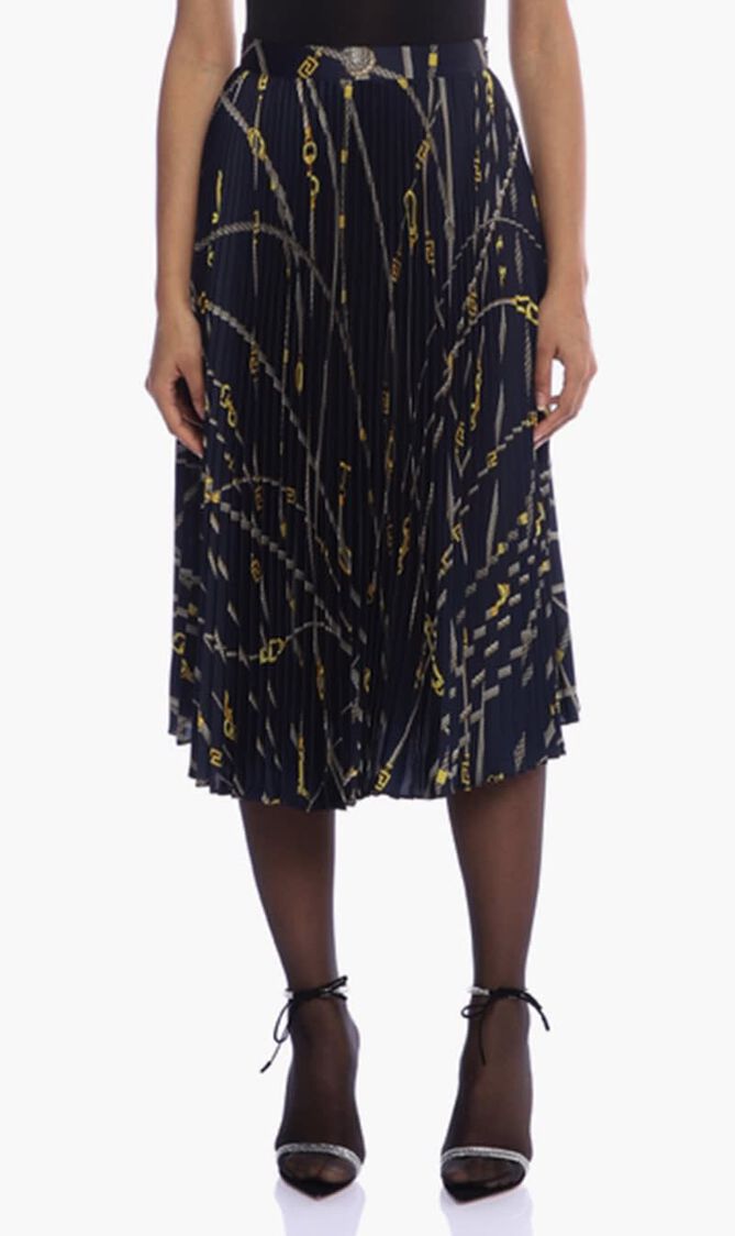 SKIRT TWILL POLY FABRIC WITH VERSACE ROPES PRINT