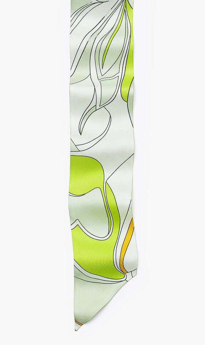 TWISTY FLOWER SILK RIBBON TIE