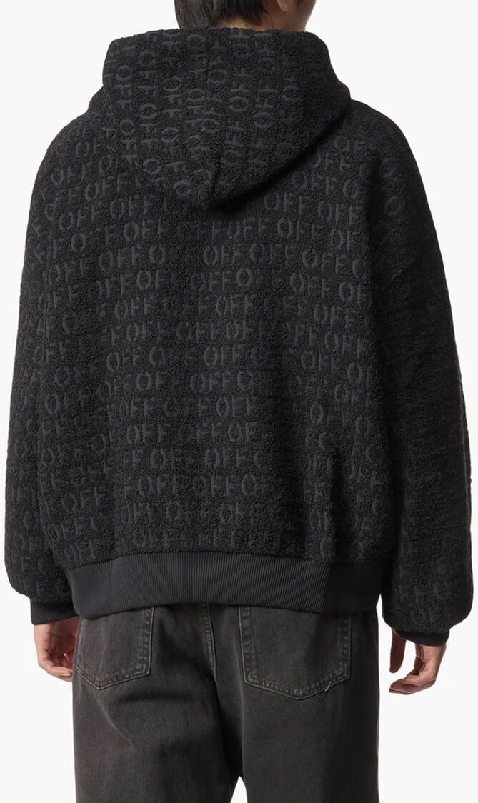 OFF AO BOUCL OVER HOODIE BLACK NO COLOR
