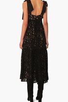 BLACK VELVET LACE SLEEVELESS MAXI DRESS