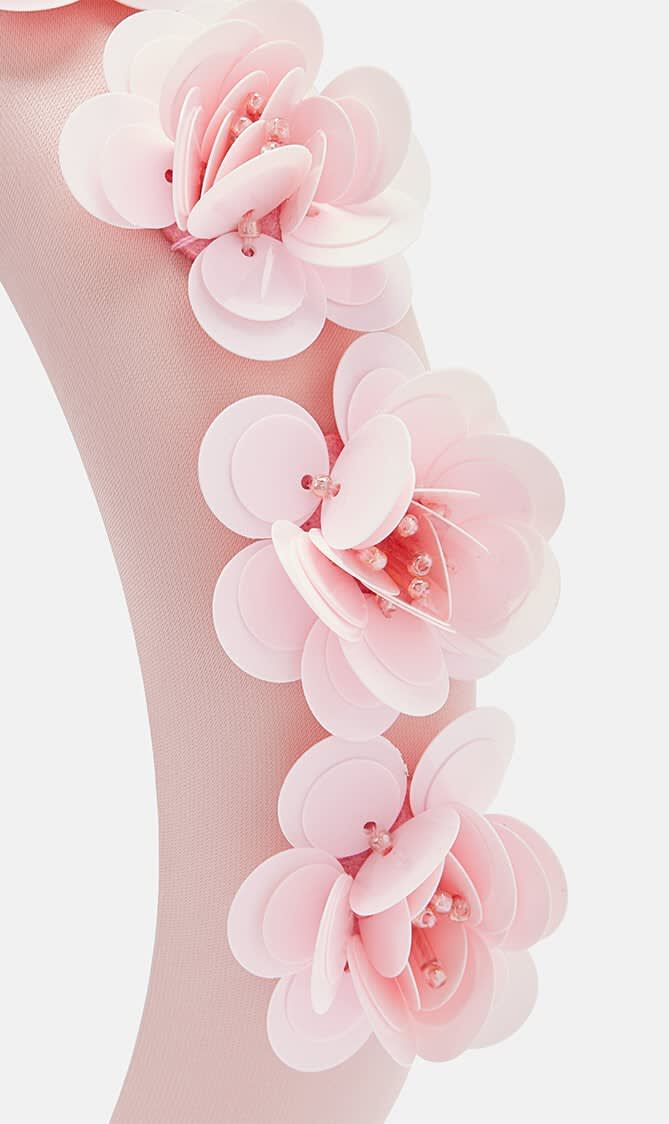 PINK SATIN 3D FLOWER HEADBAND